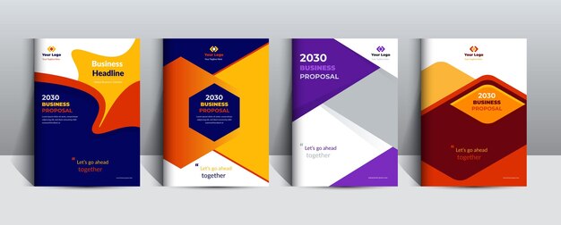 Orange Blue Proposal Cover Design Template adept for multipurpose Project