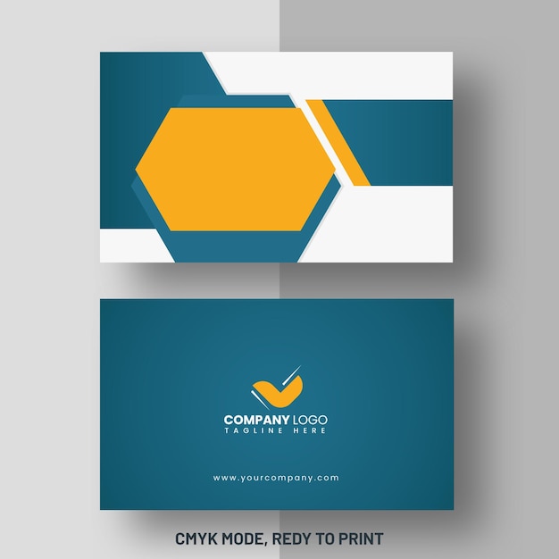 Orange and blue shape business card