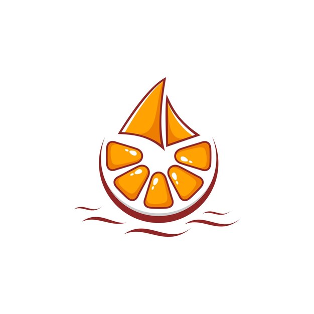 Orange Boat Logo Vector Template