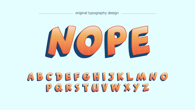 Orange bold cartoon comics typography