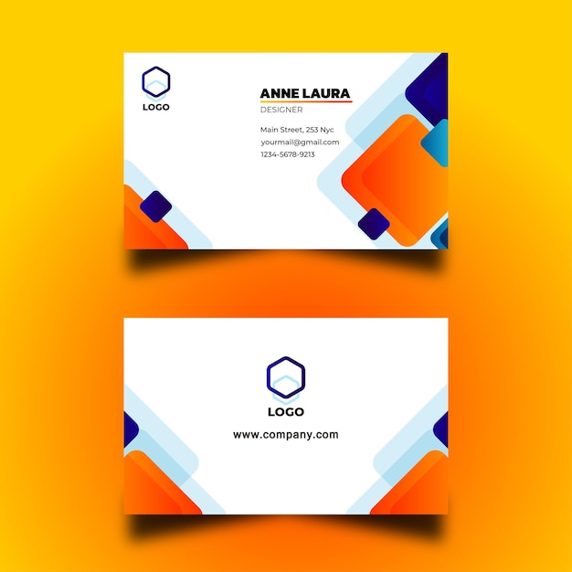 Orange box business card template