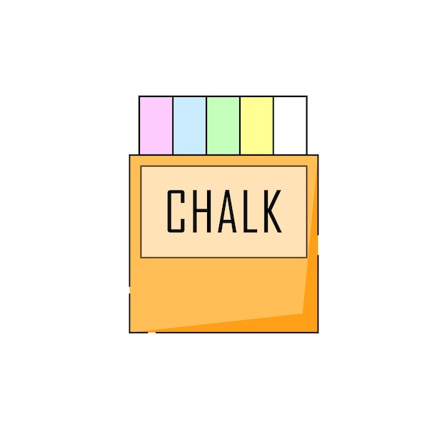 Orange box with colorful chalk in the middle