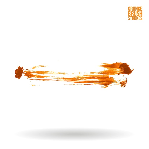 Orange brush stroke and texture Grunge vector abstract hand painted element