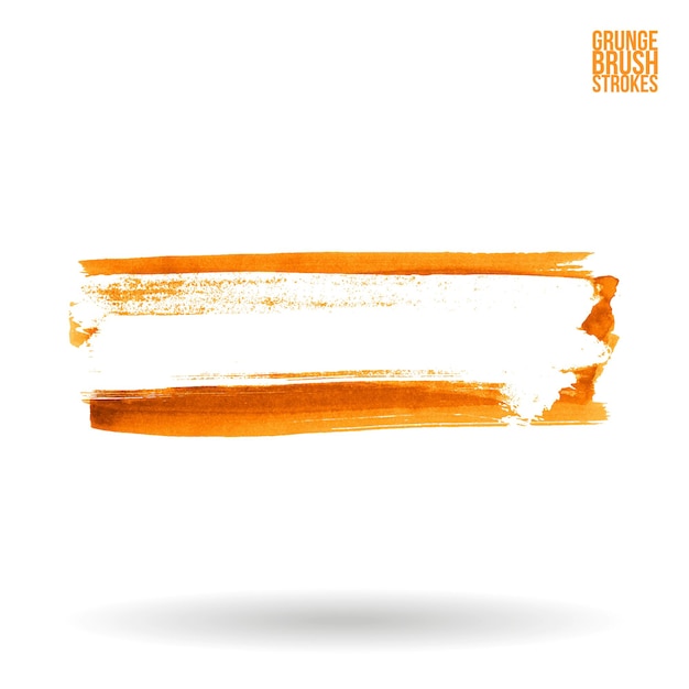 Orange brush stroke and texture Grunge vector abstract hand painted element