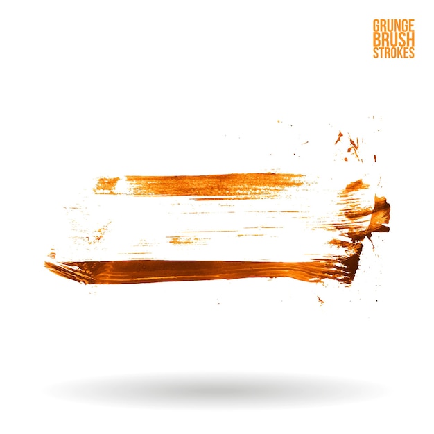 Orange brush stroke and texture Grunge vector abstract hand painted element
