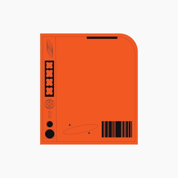 Orange Brutalist Sticker