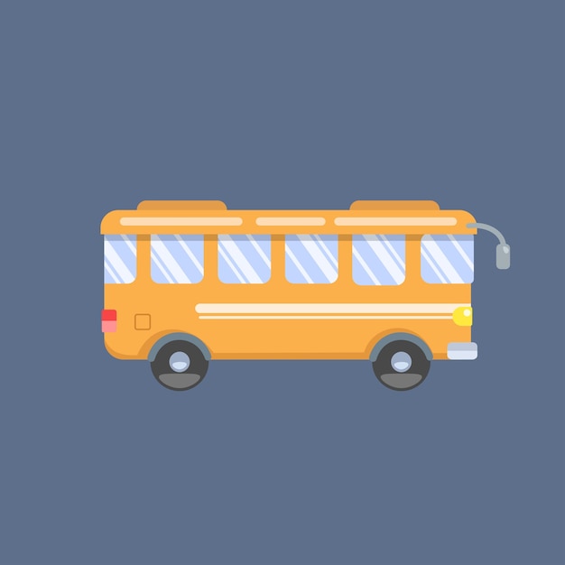orange bus in flat vector design