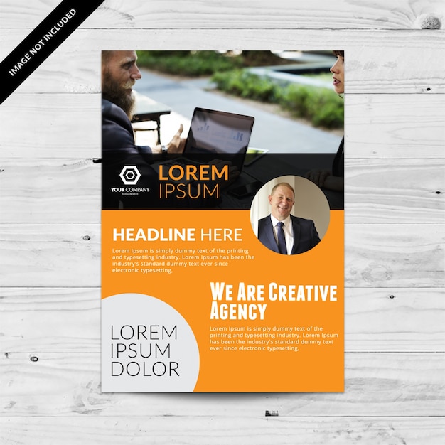 Orange business brochure with grey details