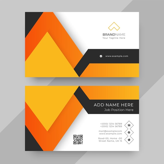 Vector orange business card design teplate