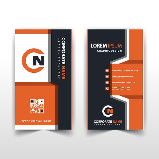 orange business card