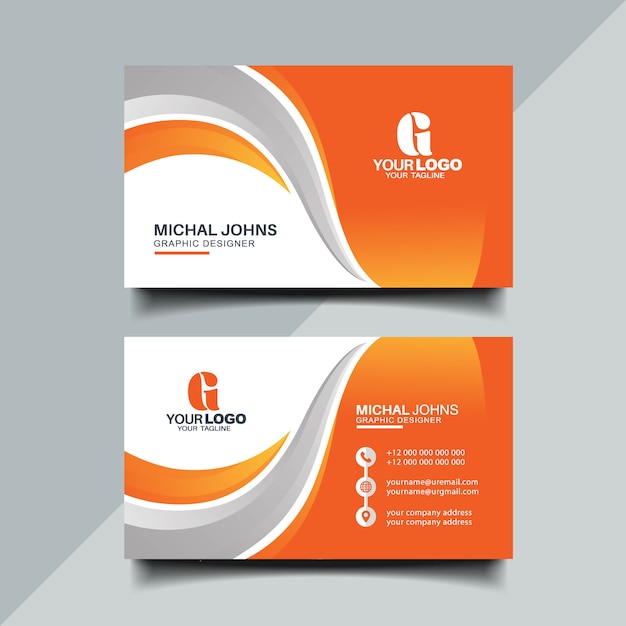 Orange business card