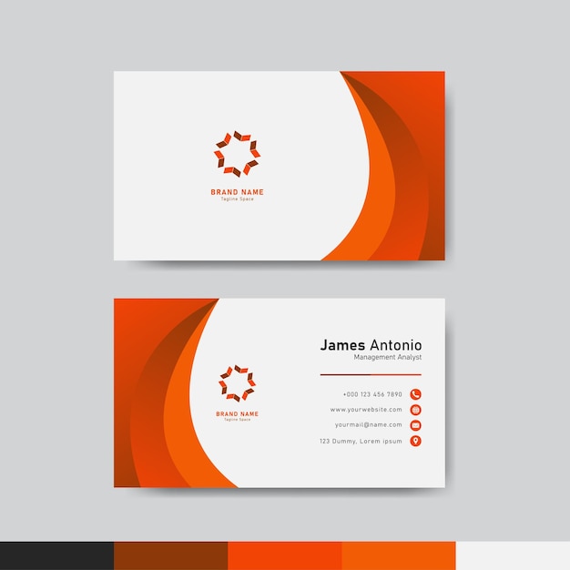 Orange business identity card template concept