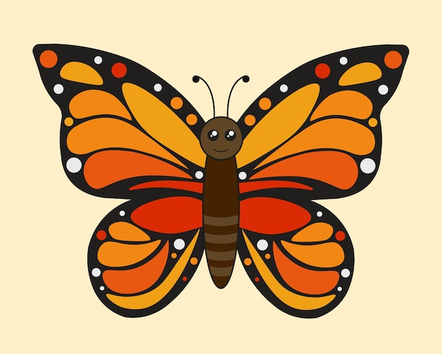 Orange Butterfly Vector