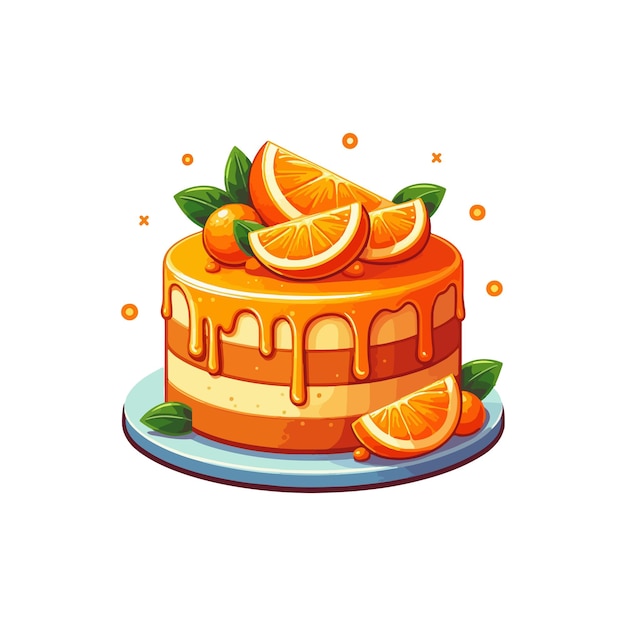 Vector orange cake ai generated image