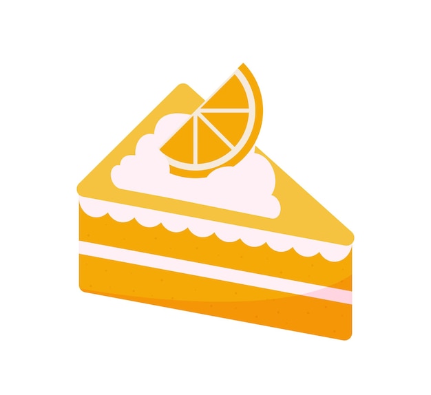 Orange Cake vector element on White background