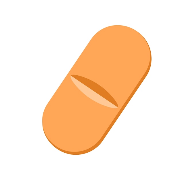 Orange caplet capsule shaped medicinal tablet medical therapy concept