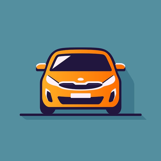 Vector orange car icon front view vector illustration