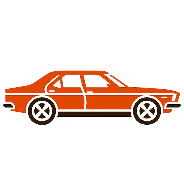 Orange Car Silhouette Illustration Vector