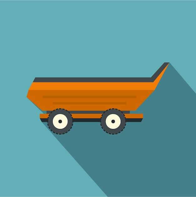 Vector orange car trailer icon. flat illustration of orange car trailer vector icon for web