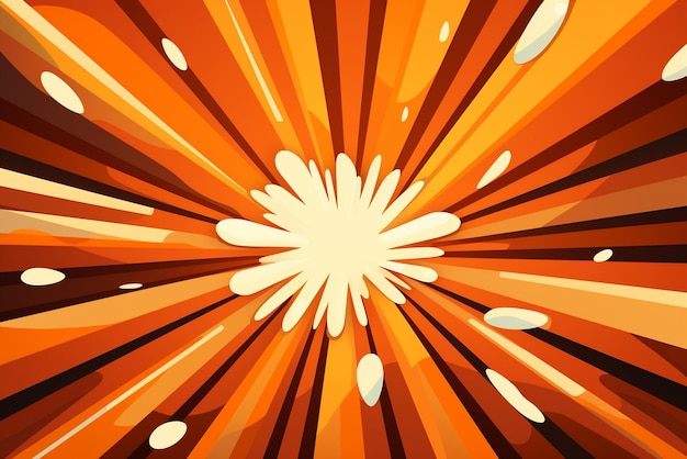 An orange cartoon burst burst background vector