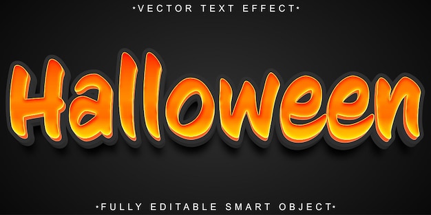 オレンジ カートゥーン ホラー ハロウィン ベクトル 完全に編集可能な スマート オブジェクト テキスト エフェクト