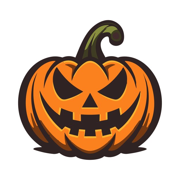 Orange carved pumpkin with smile for your design for the holiday Halloween Vector illustration