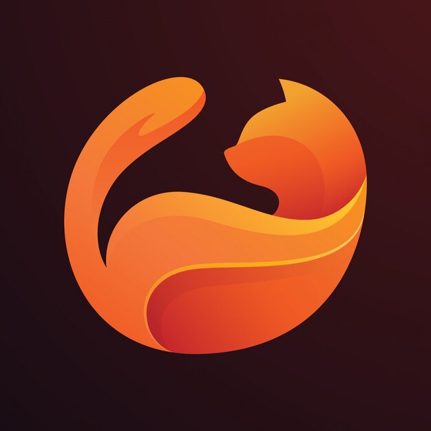 Vector orange cat logo