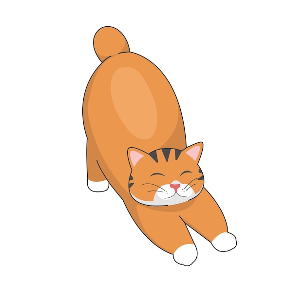 Vector orange cat sticker vector illustration