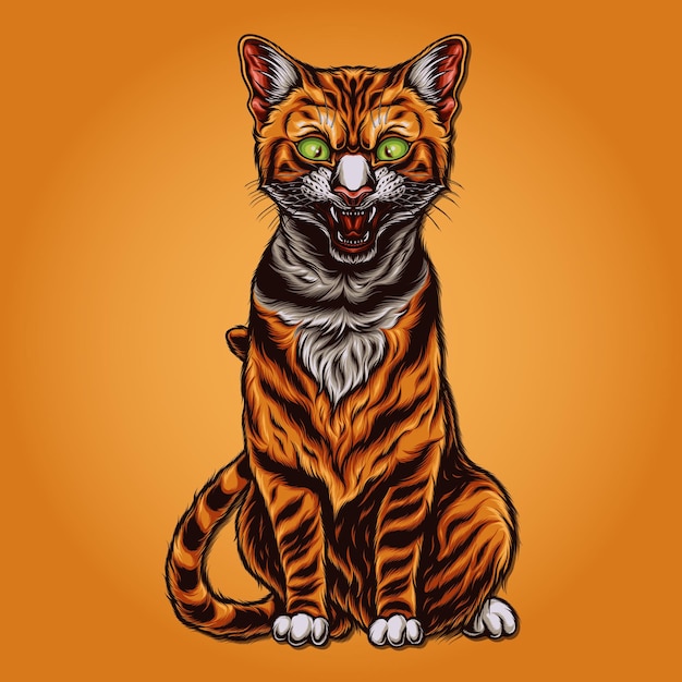 Vector orange cat vector illustration