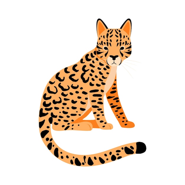 白い背景のオレンジ色のチータベクトルイラスト