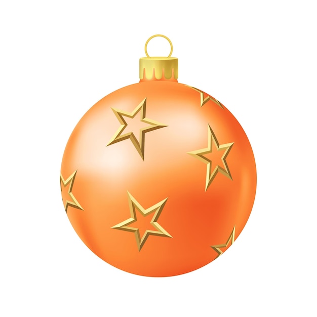 Orange Christmas tree ball with gold star