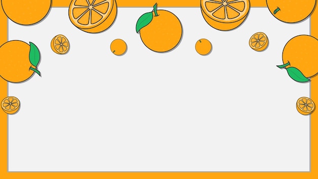 Orange citrus fruit background design template orange fruit cartoon vector illustration orange fruit