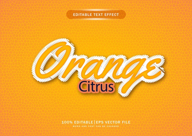 Orange citrus text effect