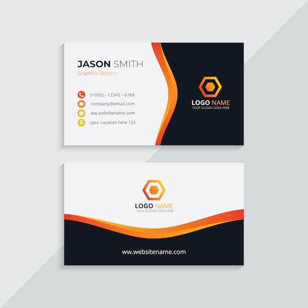 Orange clean business card