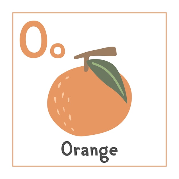 Orange clipart Orange vector illustration cartoon flat style Fruits start with letter O