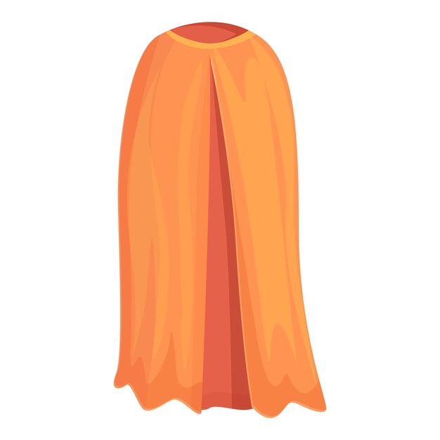 Vector orange cloak icon cartoon vector super hero king mantle