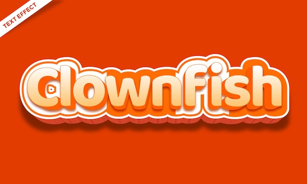 Orange clownfish  text effect design