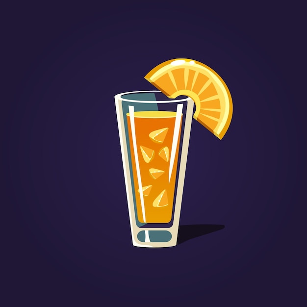 Vector orange cocktail illustration