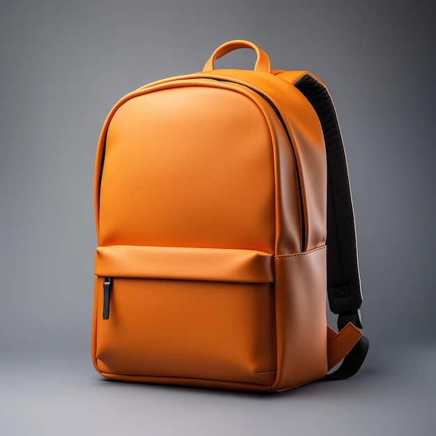 Orange color Backpack gradient vector white background is