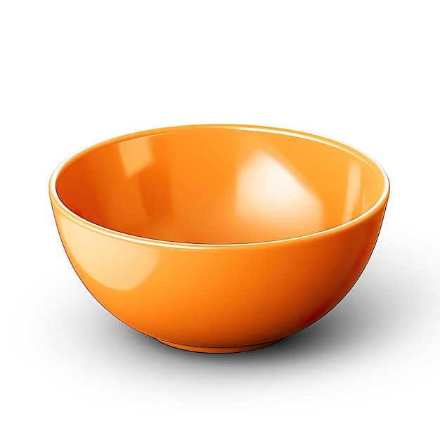 Vector orange color bowl isometric vector white background isola