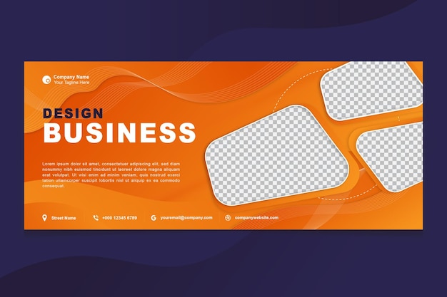 Orange color business banner design