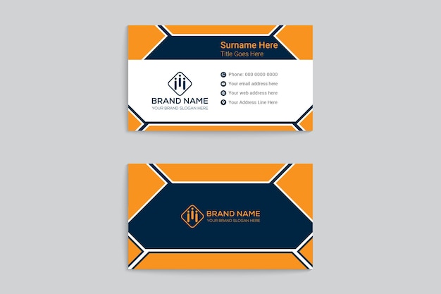Orange color business card design