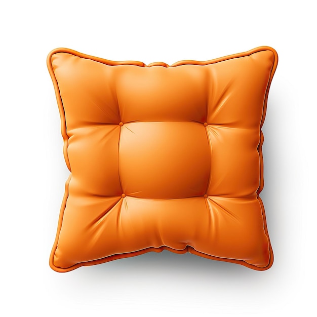 オレンジ色 椅子のクッション 3Dベクトル 白い背景 ISO
