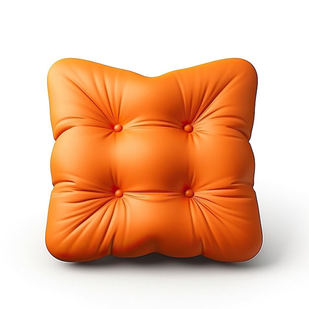 Вектор Оранжевый цвет подушка стула 3d вектор белый фон iso