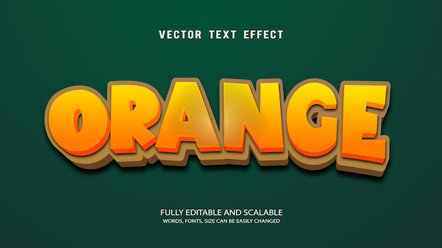Вектор редактируемого текстового эффекта оранжевого цвета с милым фоном