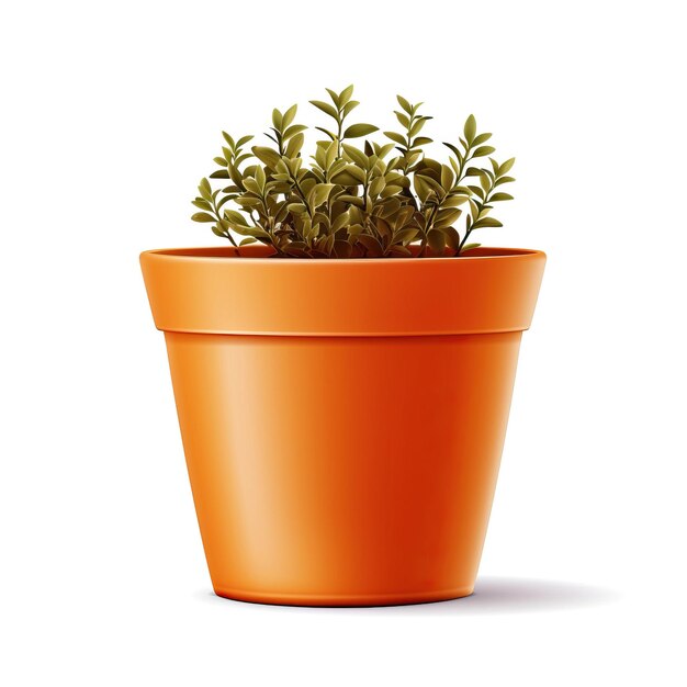 Orange color Pot gradient vector white background isolate