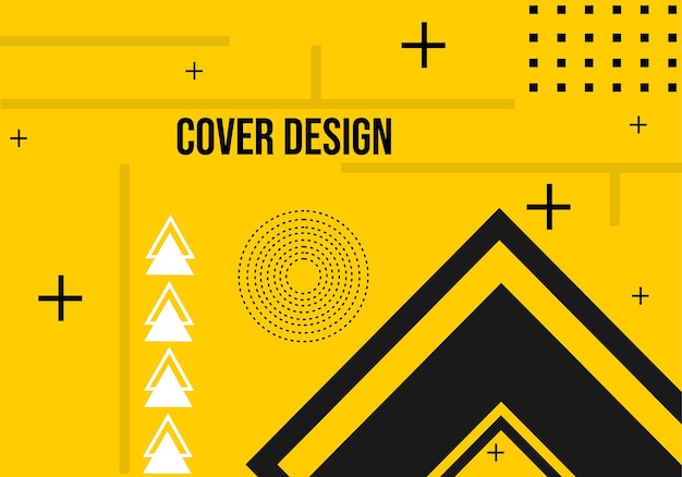 Orange color report book cover design with geometric style background