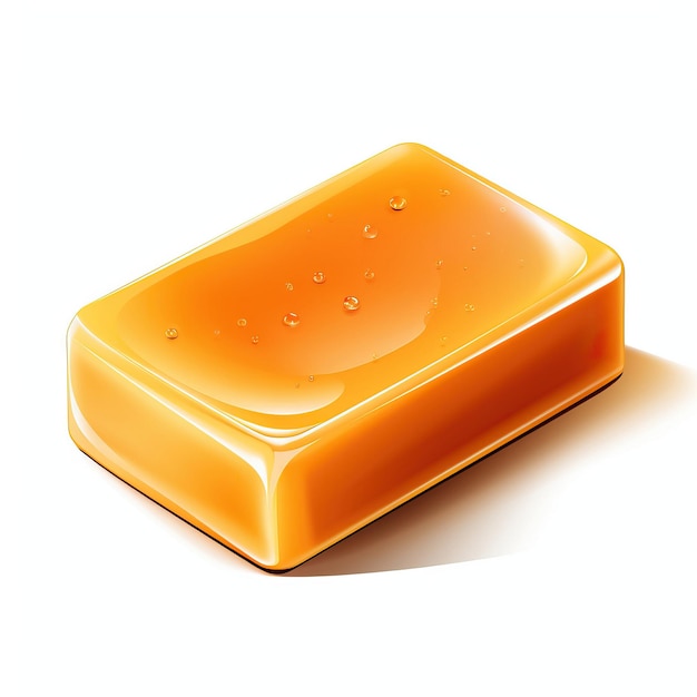 Orange color Soap flat vector white background isolated h