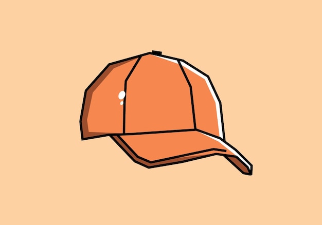 Orange color of sport cap