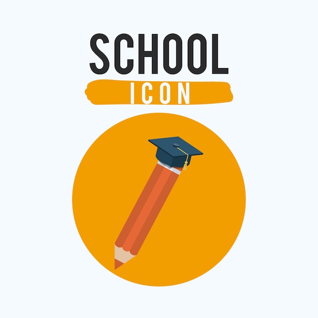 Orange color tool and graduation cap icon